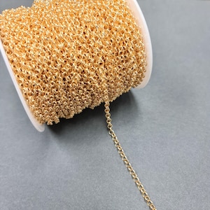 Rolo Belcher Chain 4mm 1 Metre Gold Plated Tarnish Resistant #L220013-1