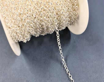 1 x Metre 4mm Tarnish Resistant Silver Plated Belcher Chain - #L220013-1