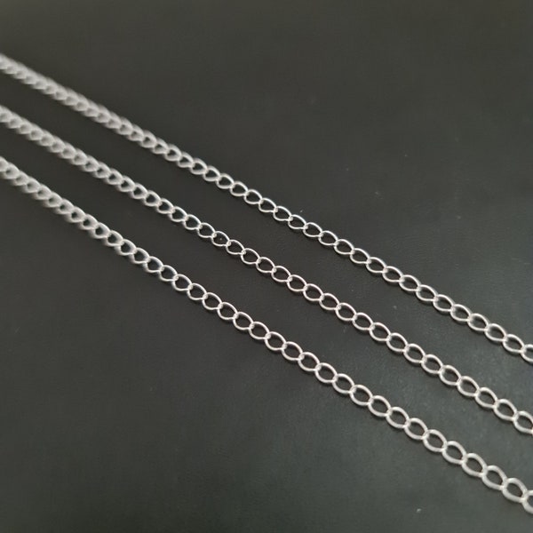 1 x Metre 4mm 925 Silver Extension Chain