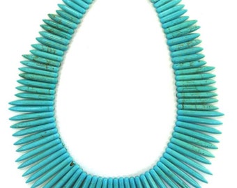 40cm Turquoise Coloured Howlite (Magnesite) Spike Strand
