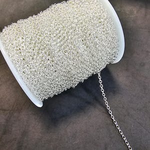 Cable Chain 3mm 1 Metre Silver PlatedTarnish Resistant