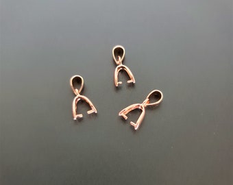 3 x 16mm Tarnish Resistant Rose Gold Plated Pendant Bail