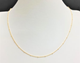 1 x 50cm Tarnish Resistant Gold Plated 1.5mm Satellite Ball Necklace