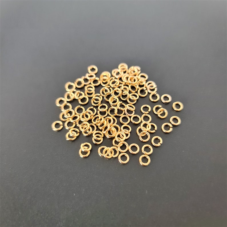 5 grams x 4mm Tarnish Resistant Gold Plated Jump Rings image 1