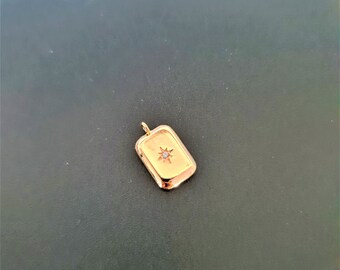 1pcs x 13mm CZ Tarnish Resistant Gold Plated Rectangle Star Pendant