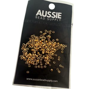 Crimp Beads 2mm 3 grams Gold Plated Tarnish Resistant