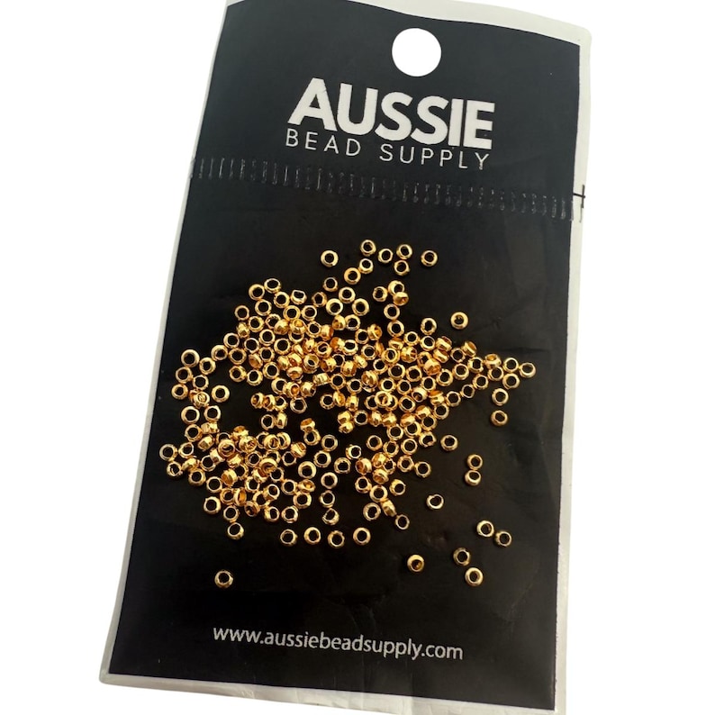 Crimp Beads 2mm 3 grams Gold Plated Tarnish Resistant