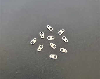 50pc x 7mm Tarnish Resistant Silver Plated Clasp Tag Ends