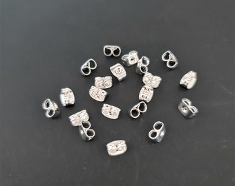 10 x Pair Tarnish Resistant Silver Plated Earring Backs