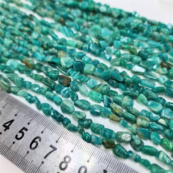 Russian Amazonite Nugget Pebble Natural Gemstone Bead Strand