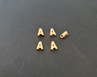 6mm Tarnish Resistant 14k Gold Plated Alphabet Bead/Charm - A