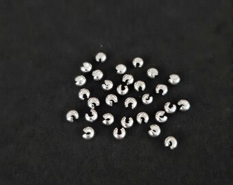 925 Sterling Silver 4mm Crimp Covers - 30pcs