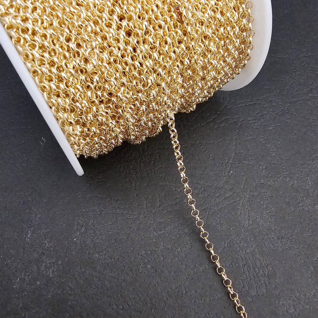 Rolo Belcher Chain 2.5mm 1 Metre Gold Plated Tarnish Resistant #L220009 ...