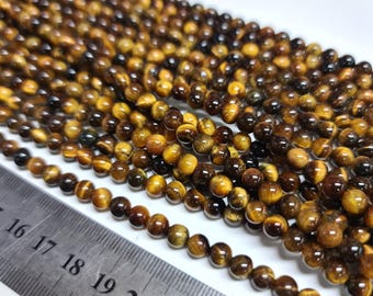 Tigers Eye 6mm Polished Gemstone Strand