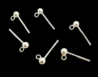 Sterling Silver 925 Ball Stud Earrings 4mm 3pr