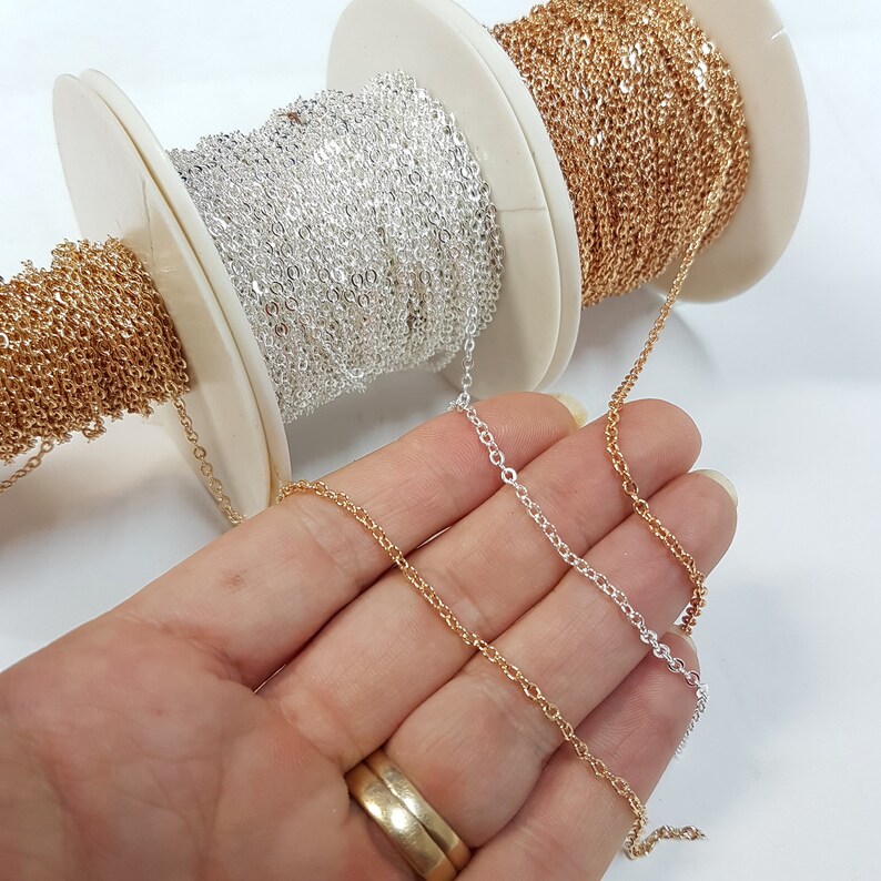 1 X Metre 2.5mm TARNISH RESISTANT Gold Plated Oval Link Chain Etsy