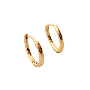 Plain Huggie Earrings 14mm 5 Pairs Gold Plated Tarnish Resistant