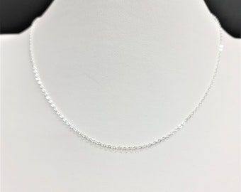 1 x 45cm Tarnish Resistant Silver Plated 2.0mm Oval Link Premade Necklace