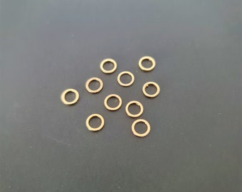 10pc x 6mm Tarnish Resistant Gold Plated Solid O Rings