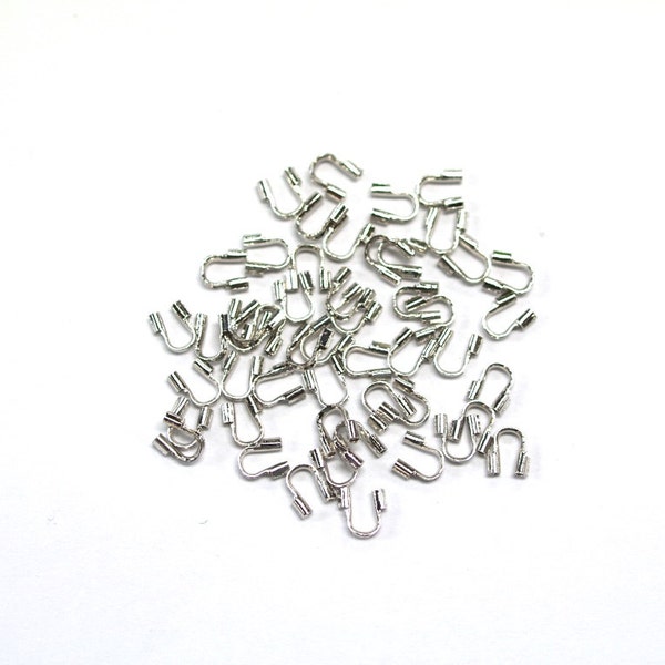 50pcs x 4mm Tarnish Resistant Platinum Plated Wire Guardians