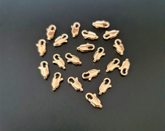 20pc x 10mm Tarnish Resistant Gold Plated Lobster Clasps