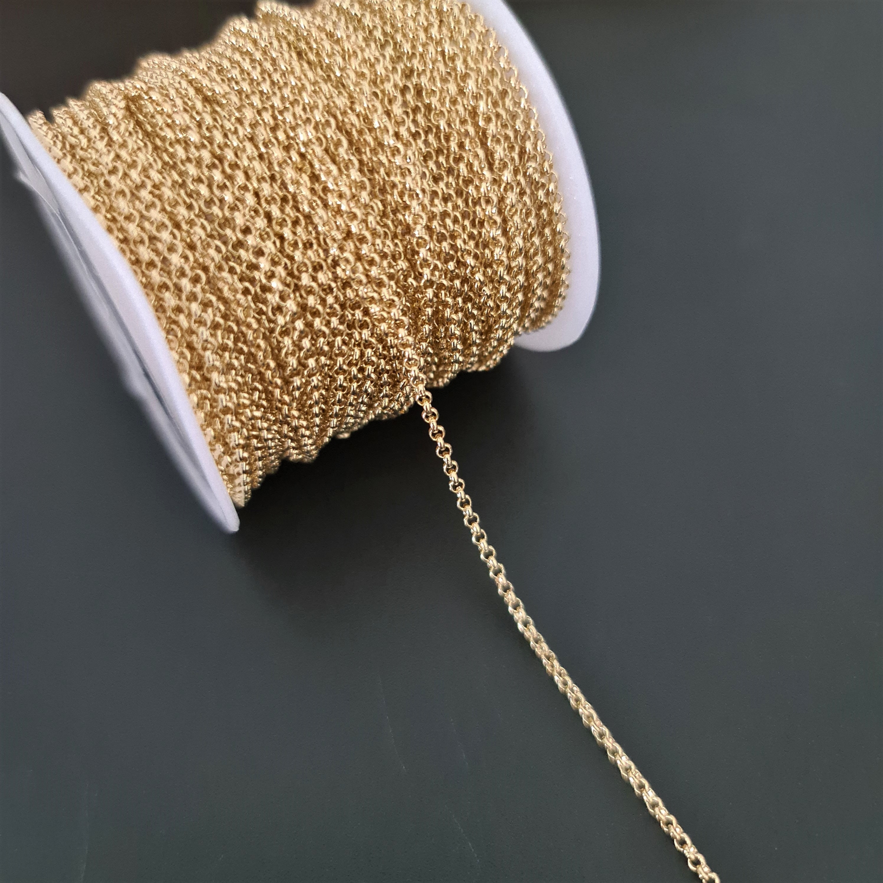 18K Gold Filled 2.0mm Rolo Belcher Link 