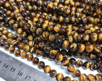 Tigers Eye 8mm Polished Gemstone Strand
