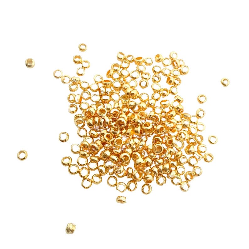 Crimp Beads 2mm 3 grams Gold Plated Tarnish Resistant