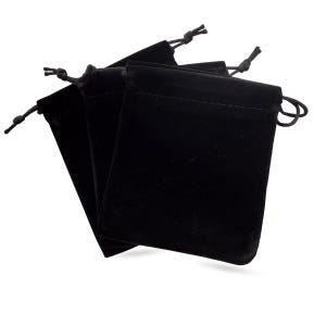 Jewellery Pouch Black Velveteen Gift Bags