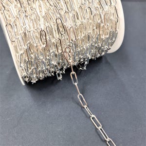 Paperclip Chain 15mm 1 Metre Silver Plated Tarnish Resistant