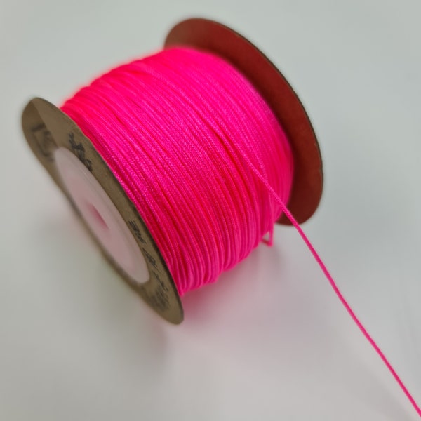 120m Roll 0.8mm Nylon Mala Thread - Hot Pink