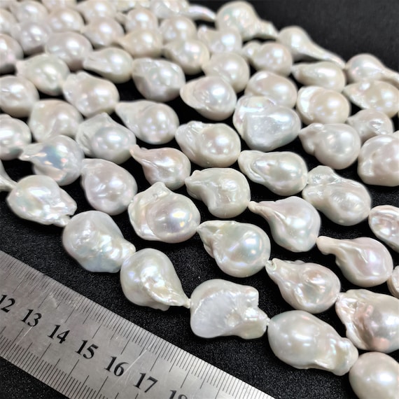 White Baroque Freshwater Pearl Strand - AAAA quality