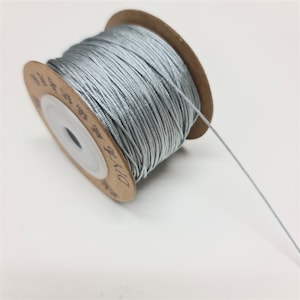 120m Roll 0.8mm Nylon Mala Thread - Silver/Grey