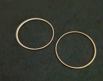 1 pair x 34mm Tarnish Resistant Gold Plated Solid O Rings