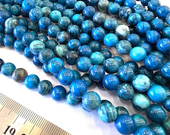 Blue Spider Web Jasper 8mm Polished Gemstone Strand