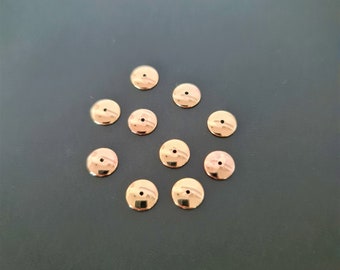 10pc x 8mm Tarnish Resistant Gold Plated Bead Caps