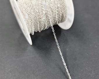 Cable Chain 2mm 1 Metre Silver Plated Tarnish Resistant #235SF