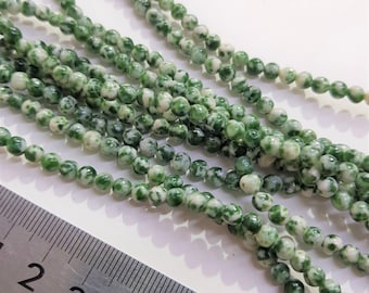 Green Spot Jasper 4mm Polished Round Natural Gemstone Bead Strand