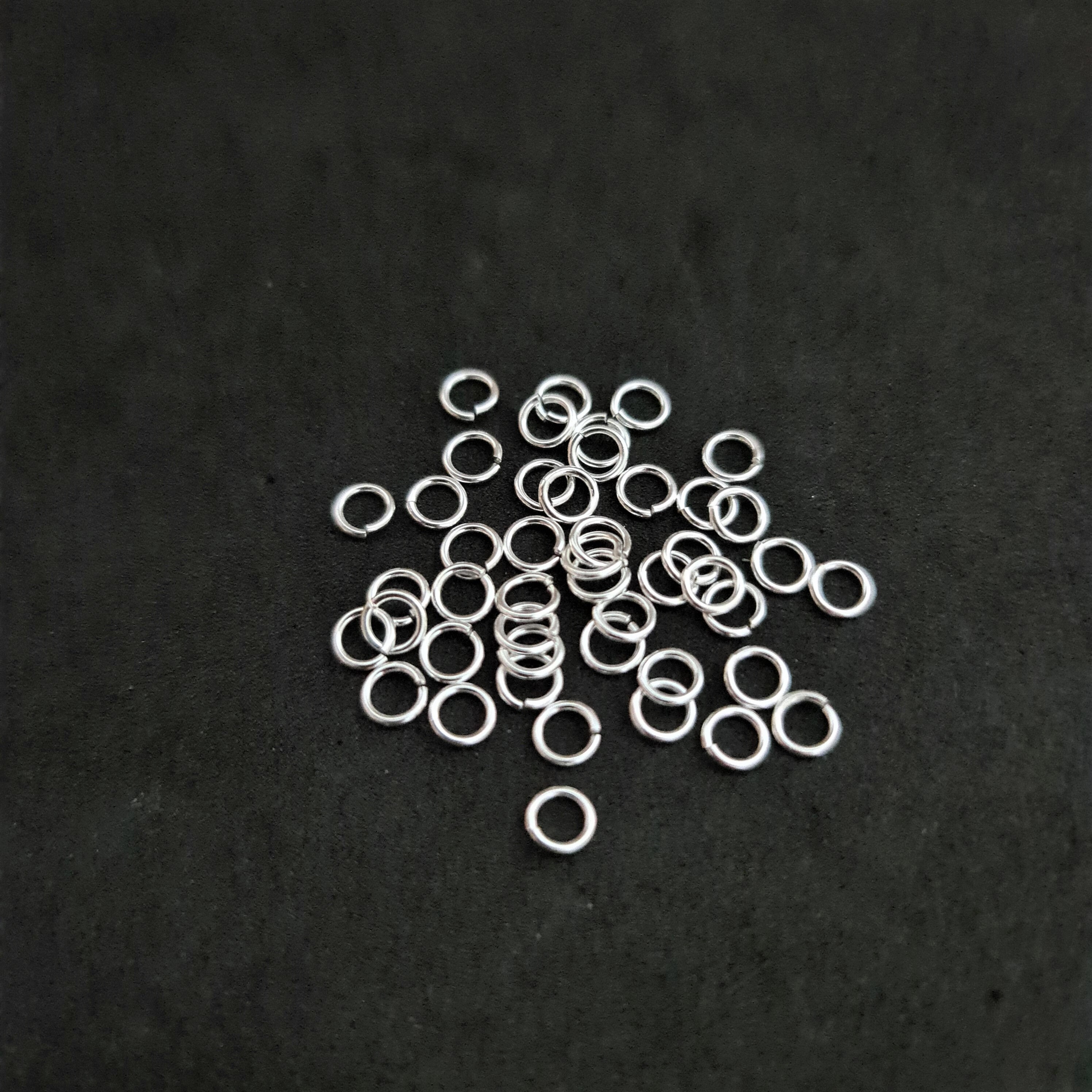 20 Pcs Bag of 4 mm 22g Silver Open Jump Rings