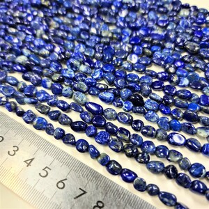 Lapis Lazuli Nugget Pebble Natural Gemstone Bead Strand
