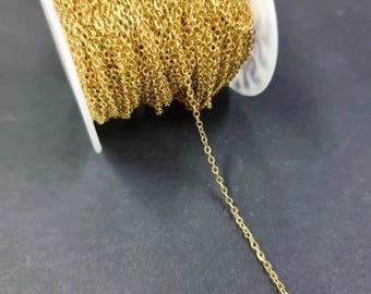 Cable Chain 2.5mm 1 Metre Gold Plated Tarnish Resistant #245SF