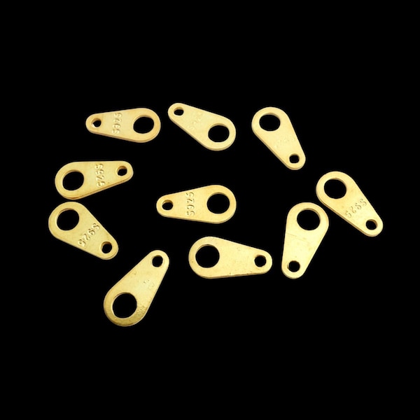 18k 925 Gold Plated Sterling Silver Clasp Tag Ends 5pcs