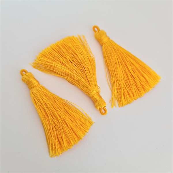 3 x Premium Taiwanese Nylon Tassles - Gold/Yellow