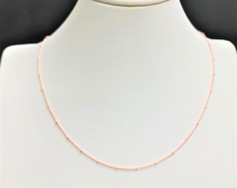 1 x 45cm Tarnish Resistant Rose Gold Plated 1.5mm Satellite Ball Necklace
