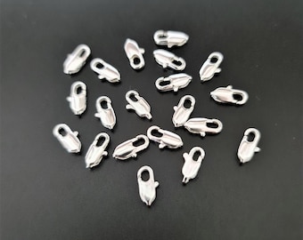 20pc x 10mm Tarnish Resistant Silver Plated Lobster Clasps