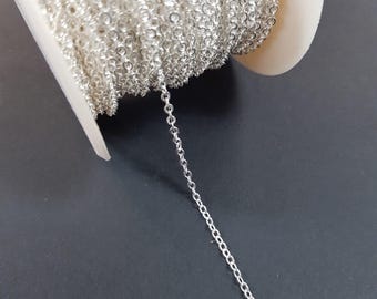 Cable Chain 2.5mm 1 Metre Silver Plated Tarnish Resistant #245SF