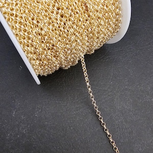 Rolo Belcher Chain 2.5mm 1 Metre Gold Plated Tarnish Resistant #L220009