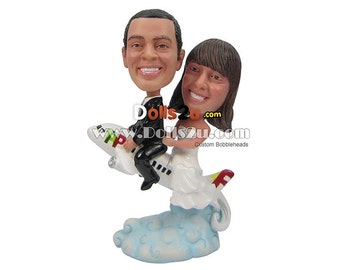 Custom wedding Cake Topper, custom wedding bobbleheads cake topper, custom wedding bobbleheads