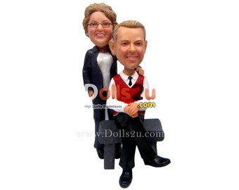 Custom Bobbleheads for Parents, custom couple bobbleheads, Anniversary Bobbleheads Gift