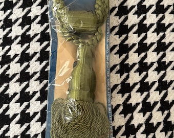 Vintage Avocado Green Drapery Tieback New Old Stock | Retro Curtain Tieback | Elegant Home Decor | Stanley Green Curtain Tie